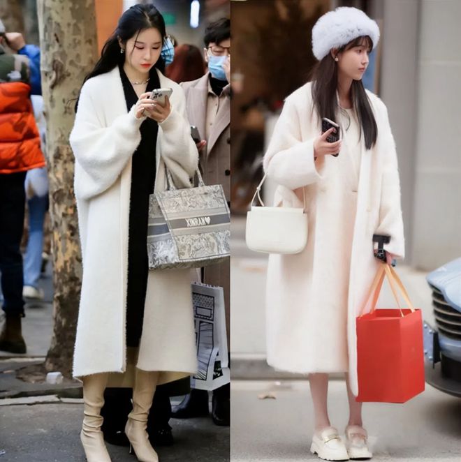 ：安福路都是“大衣+裙子”穿搭好时髦球盟会入口登录过年了去了上海才发现(图5)